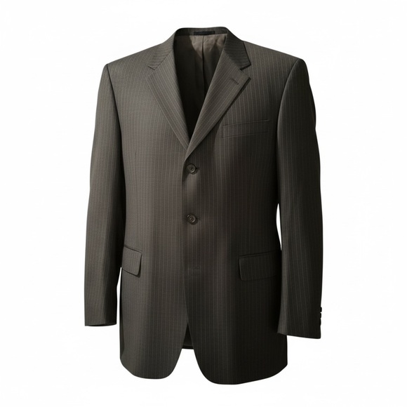 Daniel Cremieux Loro Piana Grey Pinstripe Wool Blazer 48L Sportscoat Italy